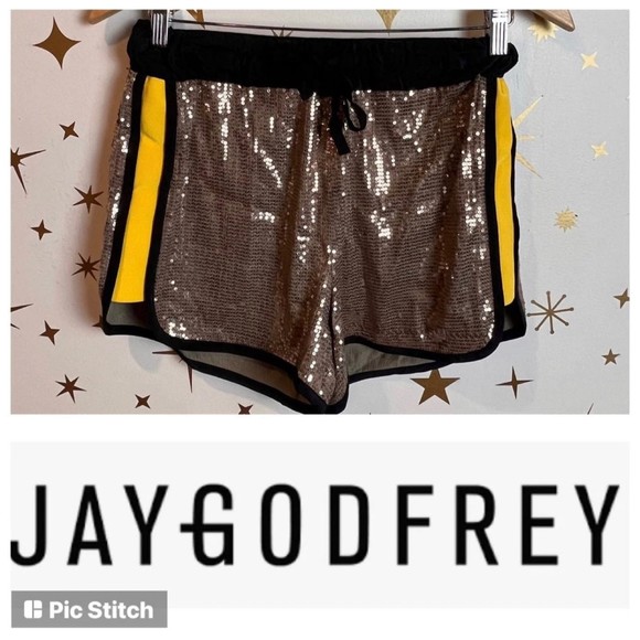 Jay Godfrey Tuxedo Stripe Sequin Shorts XS - Picture 1 of 6